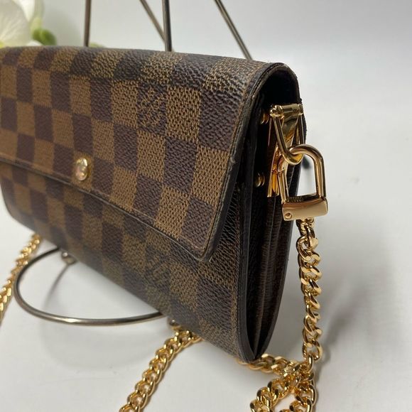 AUTHENTIC Louis Vuitton Damier Azur Wallet on Chain - Picture 6 of 15